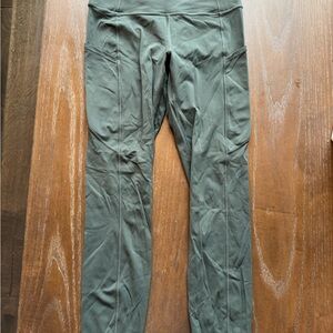 Lululemon Fast and Free Olive Green Leggings